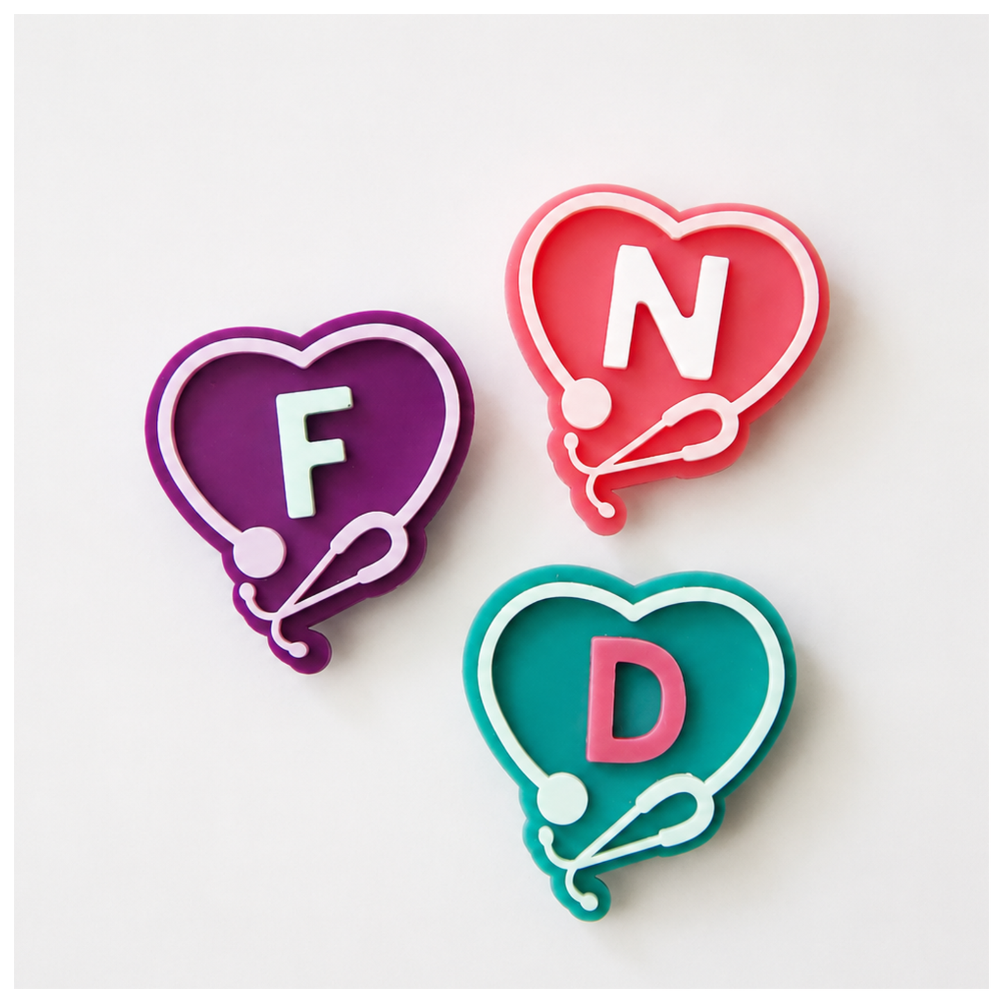 Bag Charms Medical Hearts