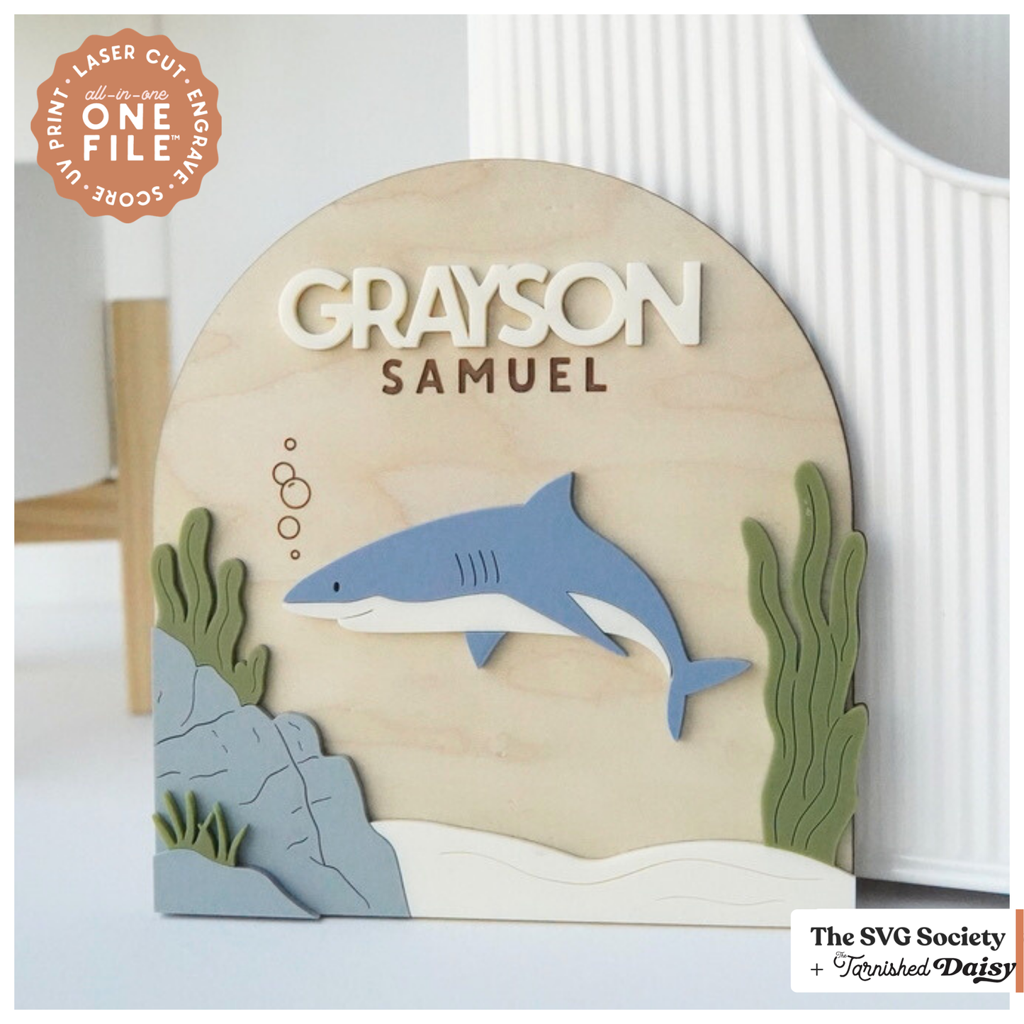 Under the Sea Shark Name Sign