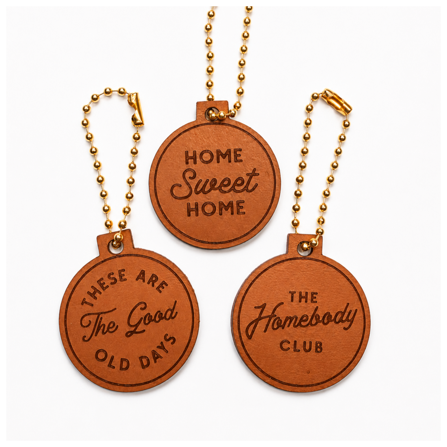 Round Vintage Inspired Keychain Tag Set