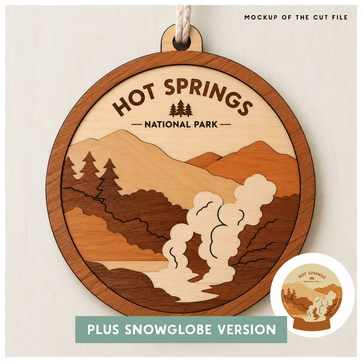 National Park Collection: Hot Springs Round Ornaments