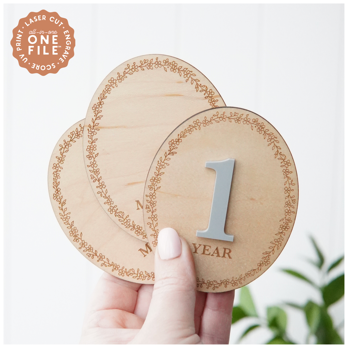 One File Floral Bow Milestones