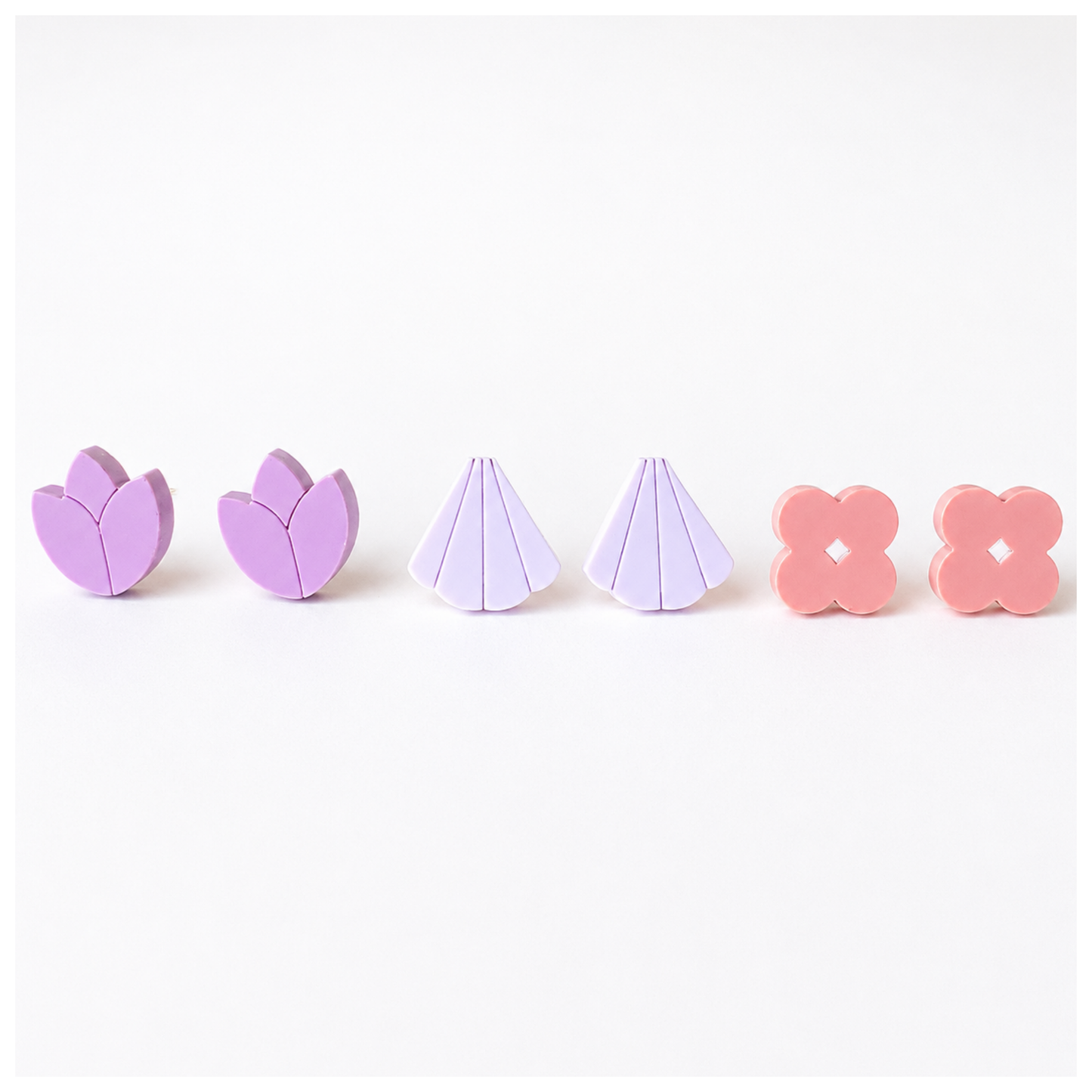 Floral Earring Stud Minis Trio