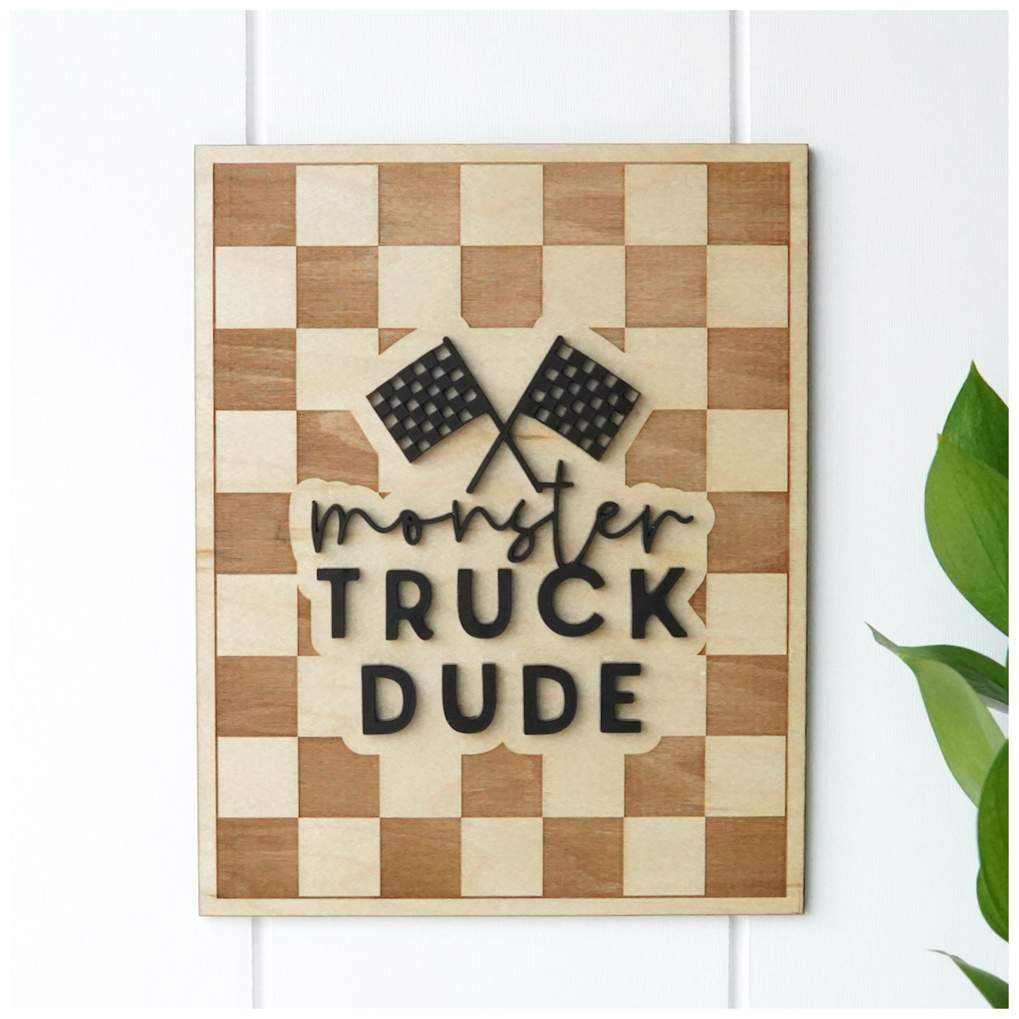 Monster Truck Dude Sign