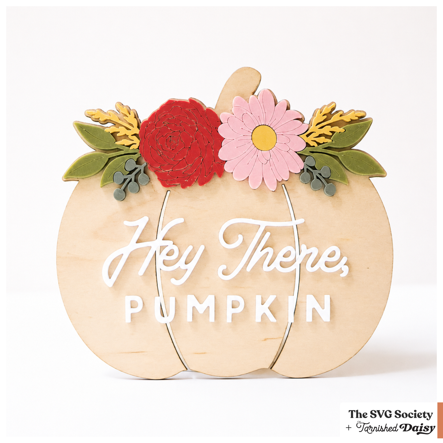 Fall Florals Pumpkin Sign