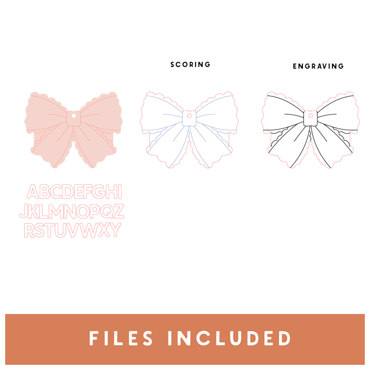 Scalloped Bow Hair Tie Holder Keychains