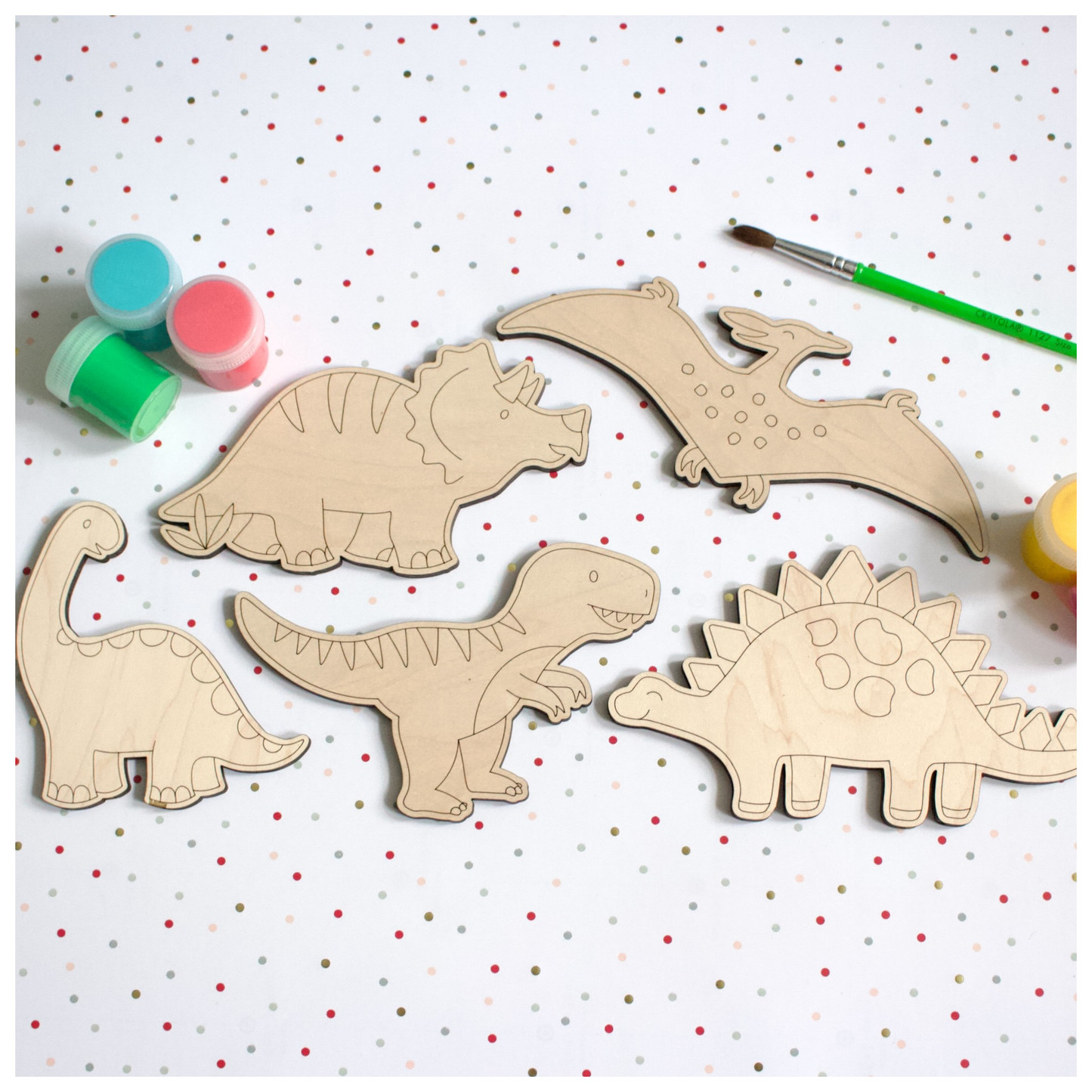 11 Paintable Dinosaur Shapes