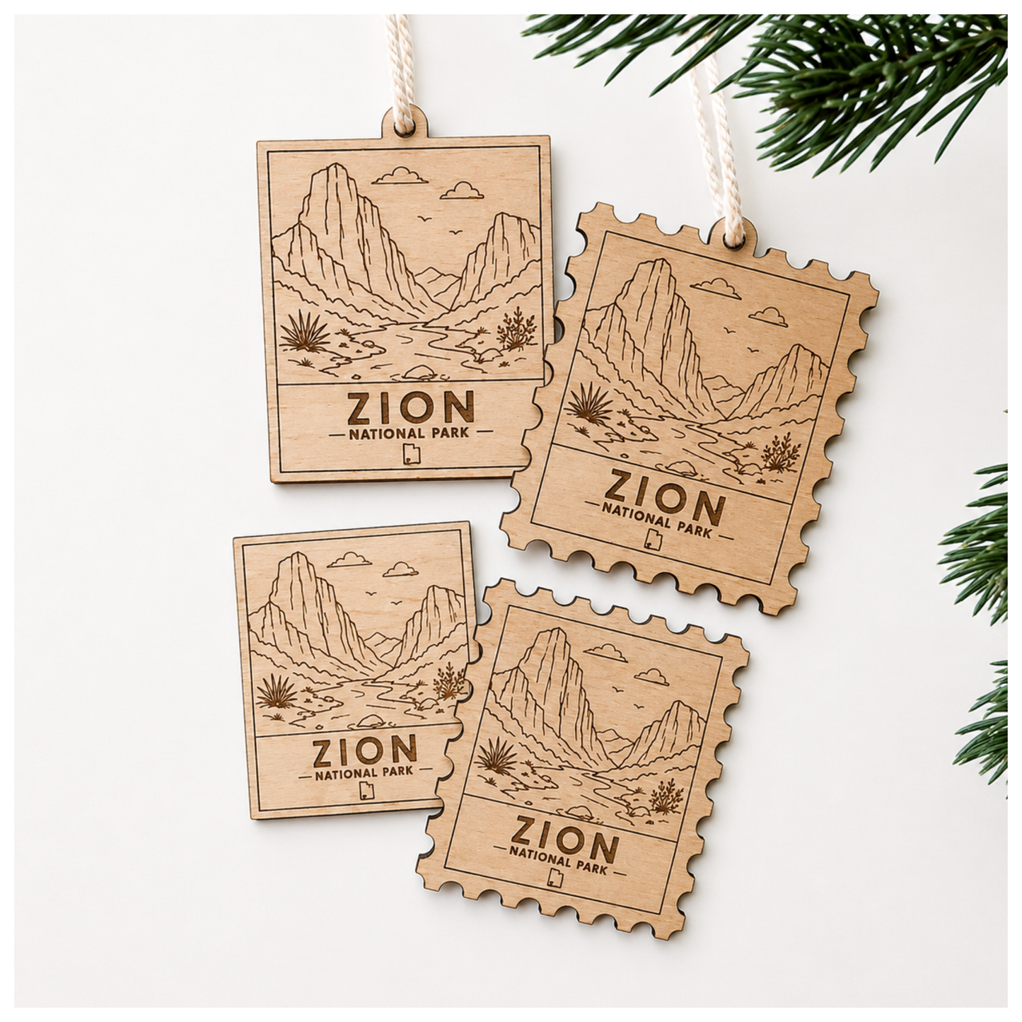 National Park Collection: Zion Stamp Ornaments & Magnets