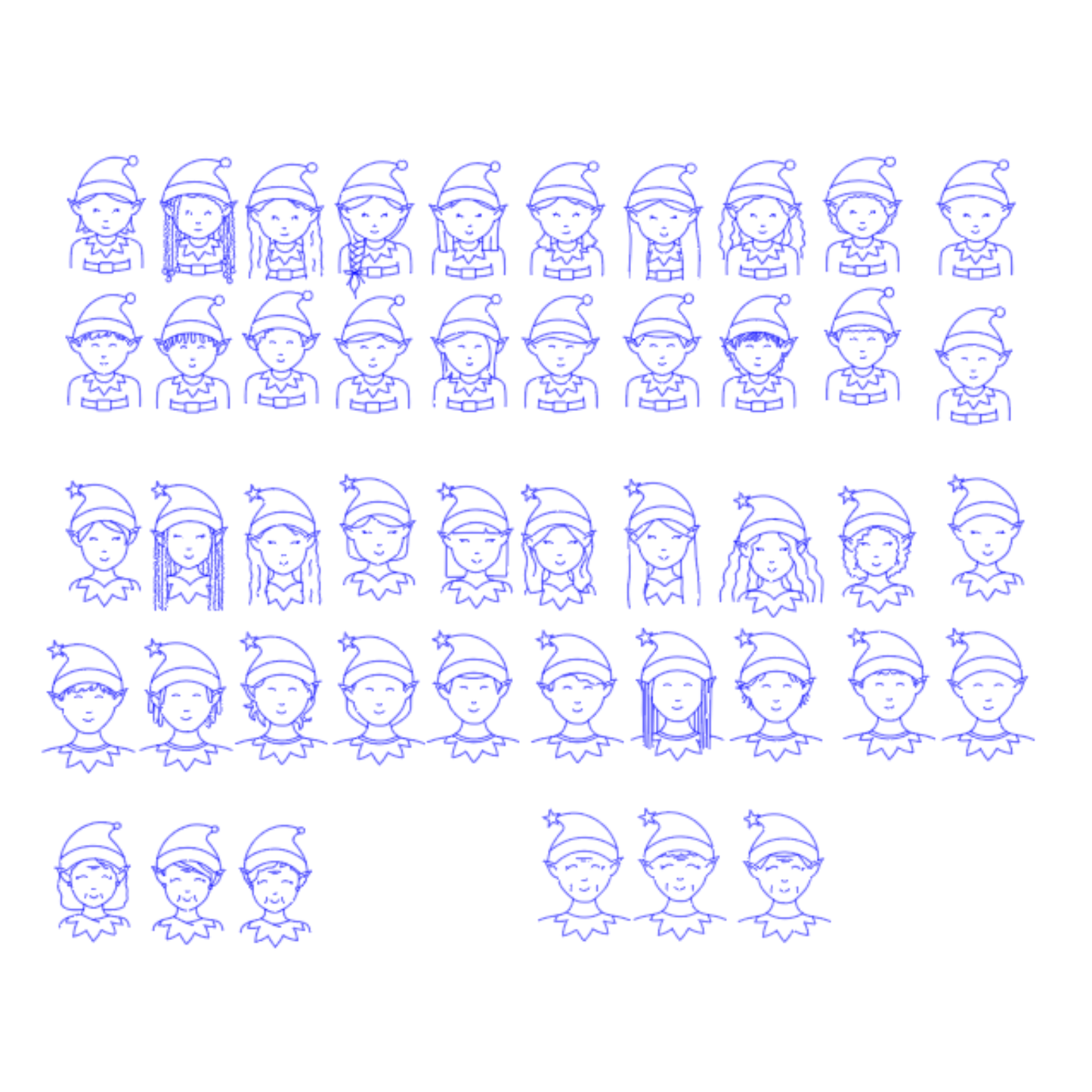 Custom Family Elf Face Ornament