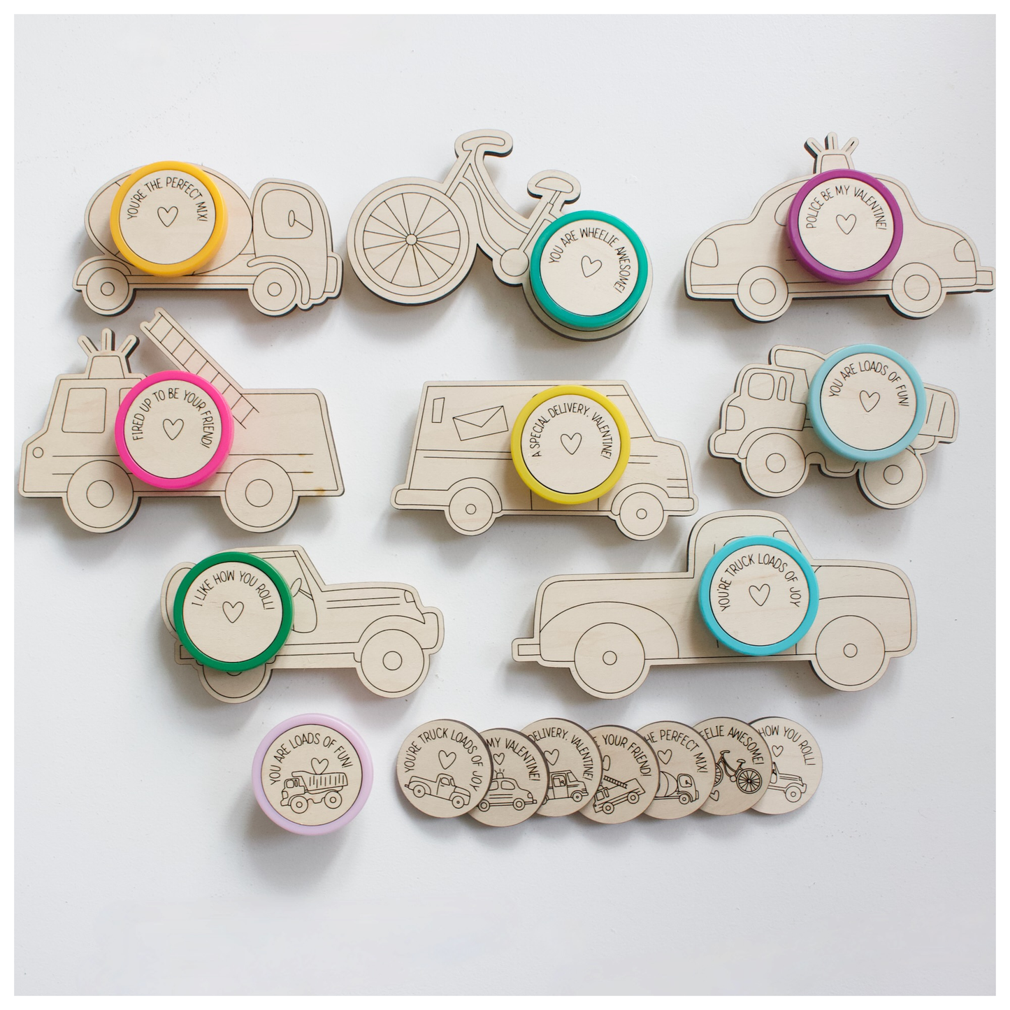 Valentine's Vehicle Playdoh Holders