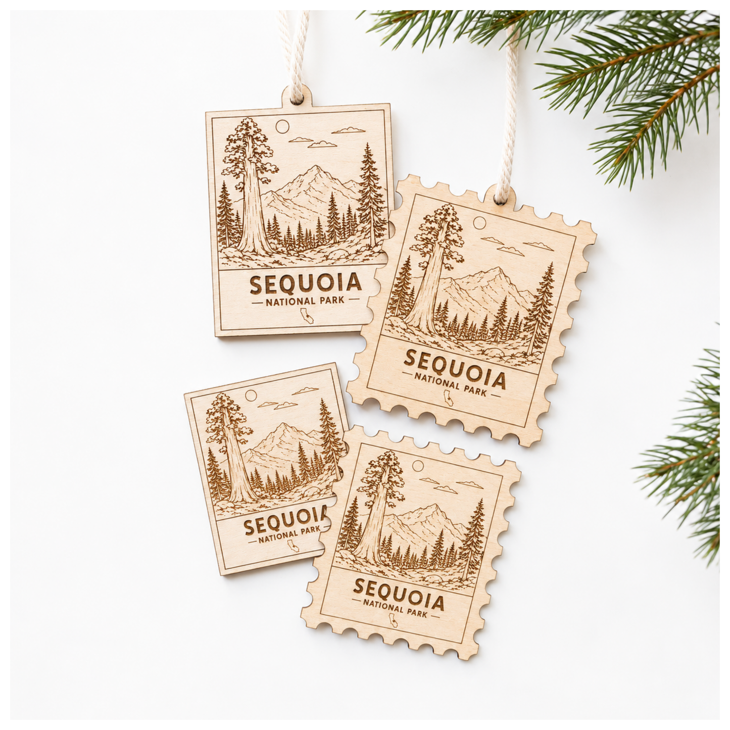National Park Collection: Sequoia Stamp Ornaments & Magnets