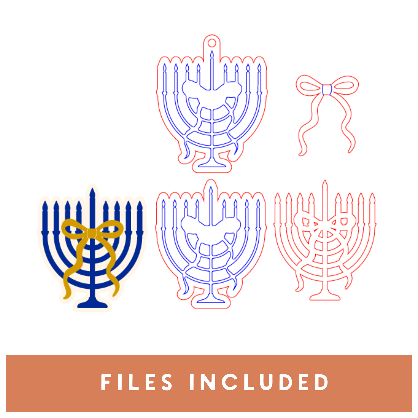 Menorah Bow Ornament