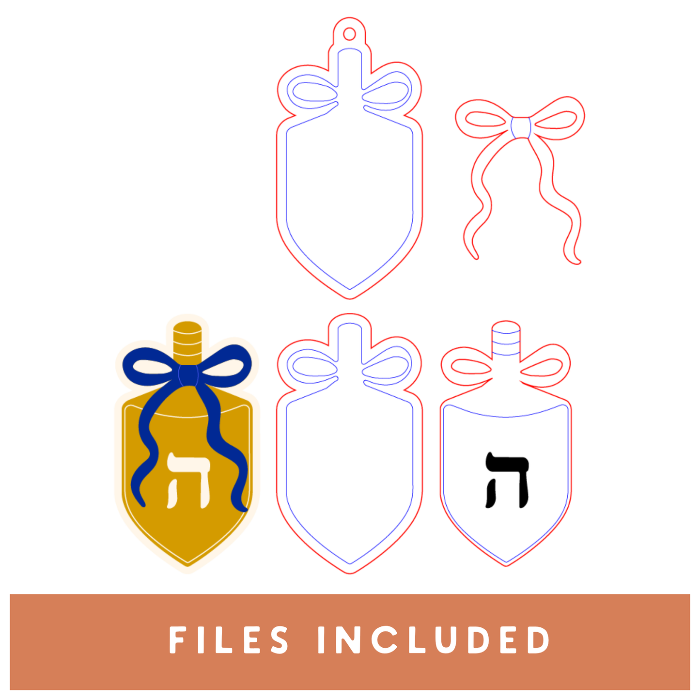 Dreidel Bow Ornament
