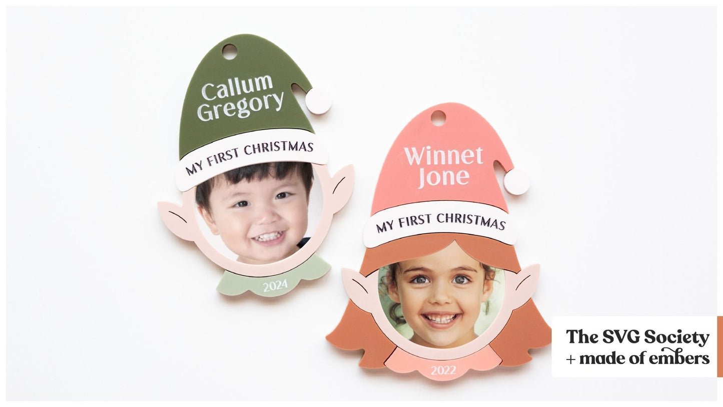 Elf Frame Photo Ornaments