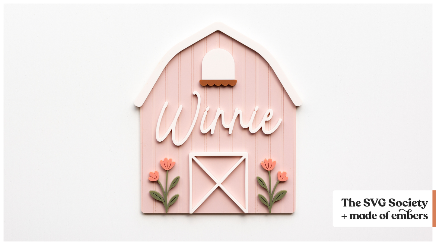 Barn Name Sign in Pink
