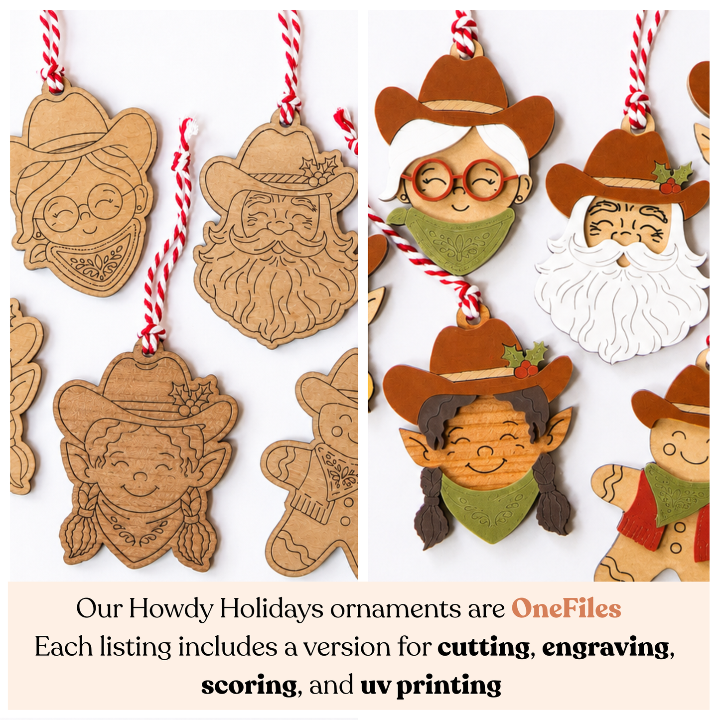 Howdy Holidays Elf Boy Ornaments