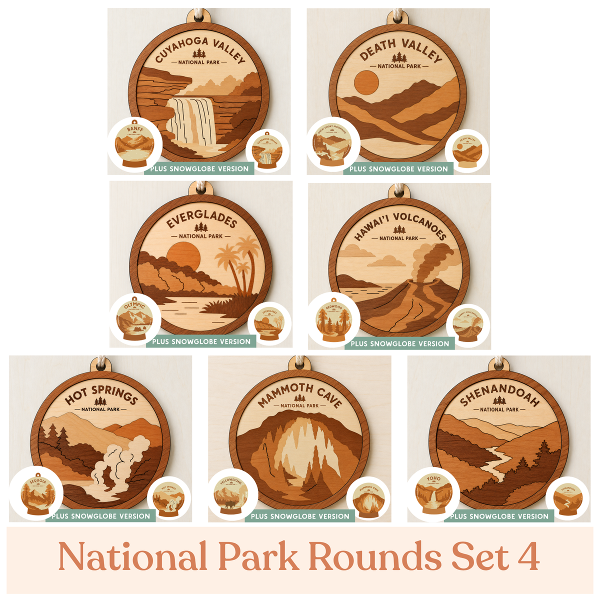 National Park Round Ornament Bundle 4