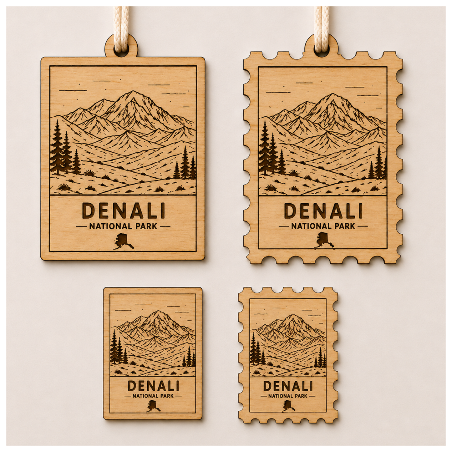 National Park Collection: Denali Stamp Ornaments & Magnets