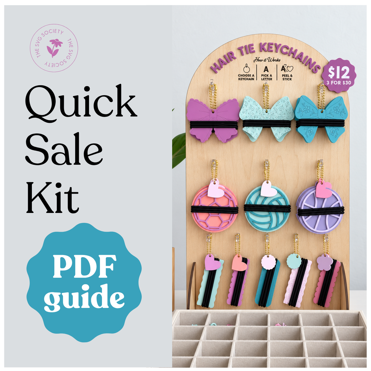 PDF Quick Sale Kit: Hair Tie Keychain Bar