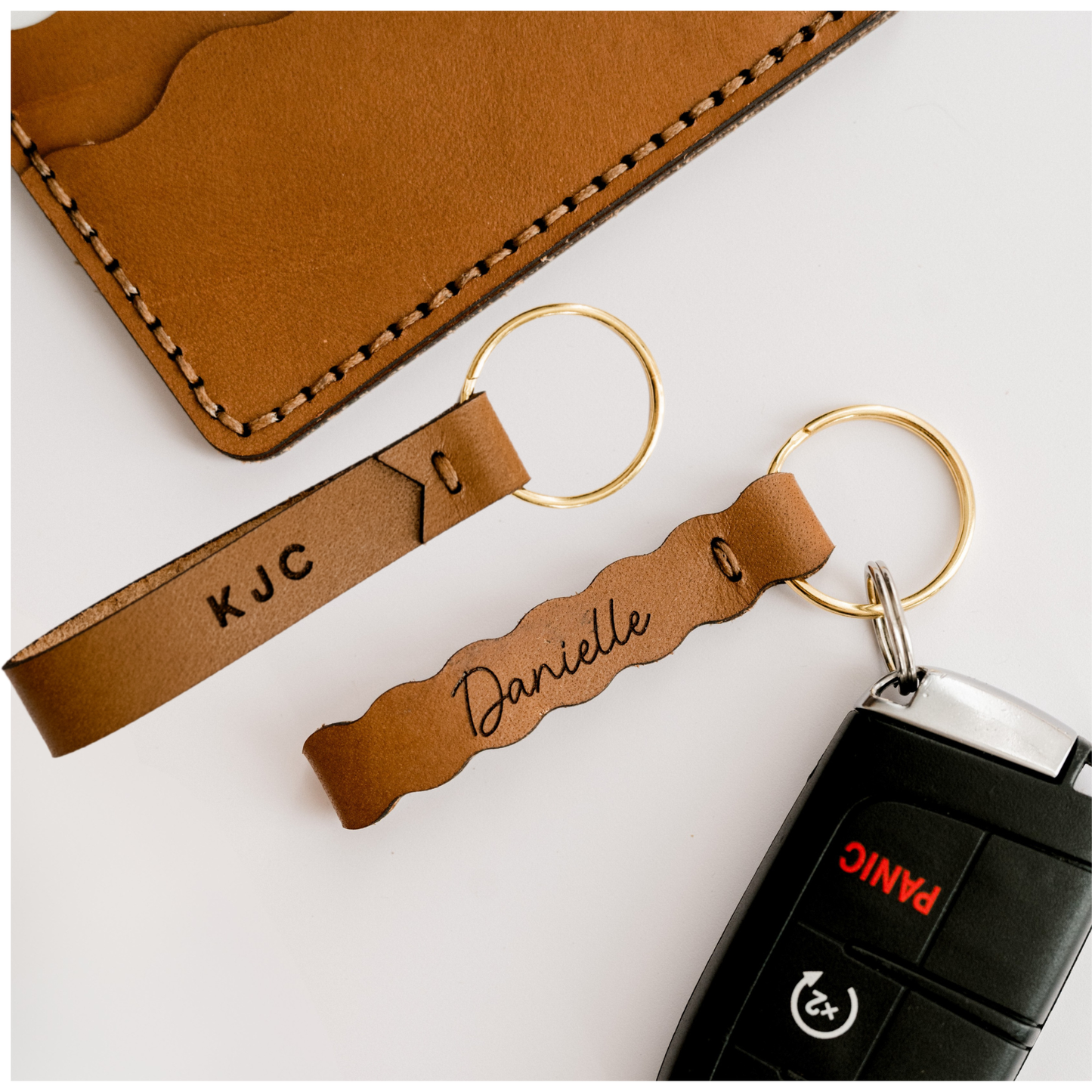 Leather Keychains Set of 4