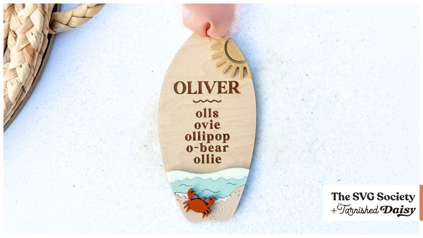 Surfboard Nickname Ornament