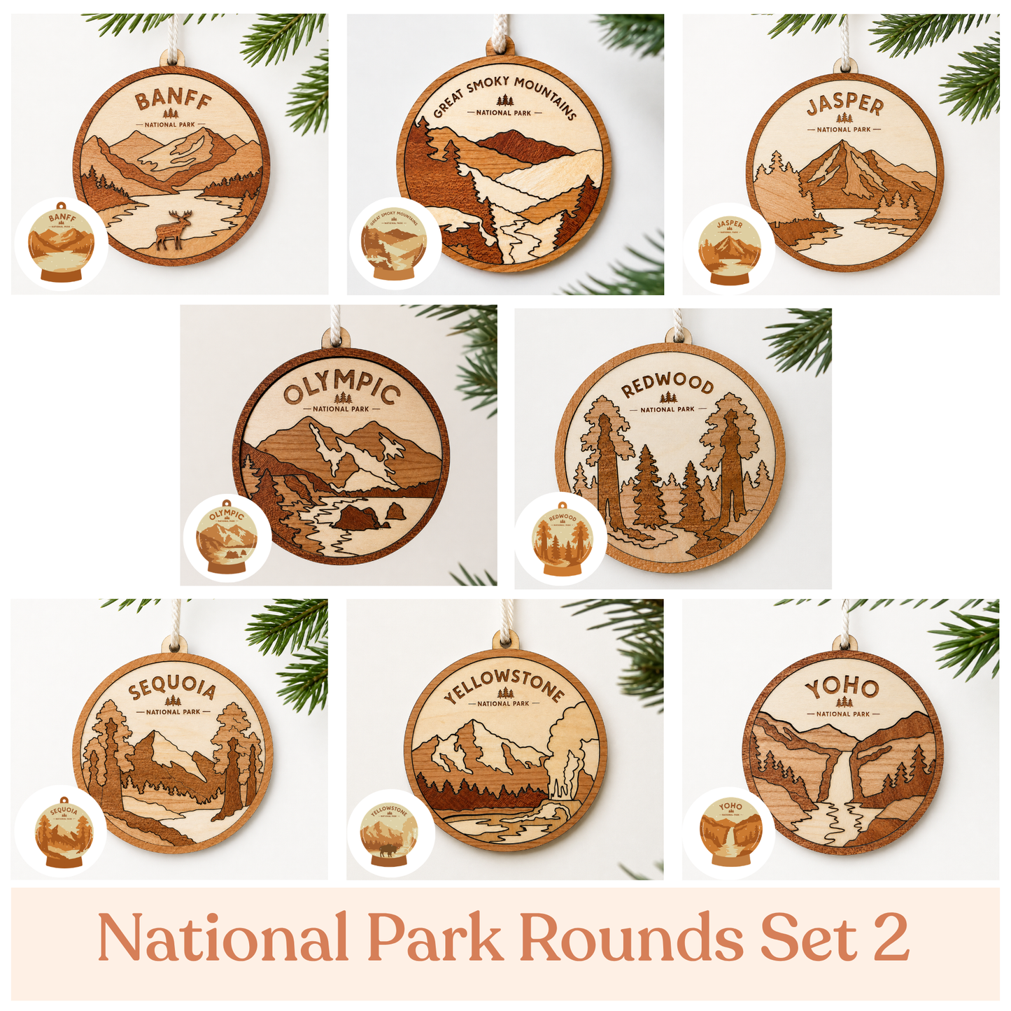 National Park Round Ornament Bundle 2