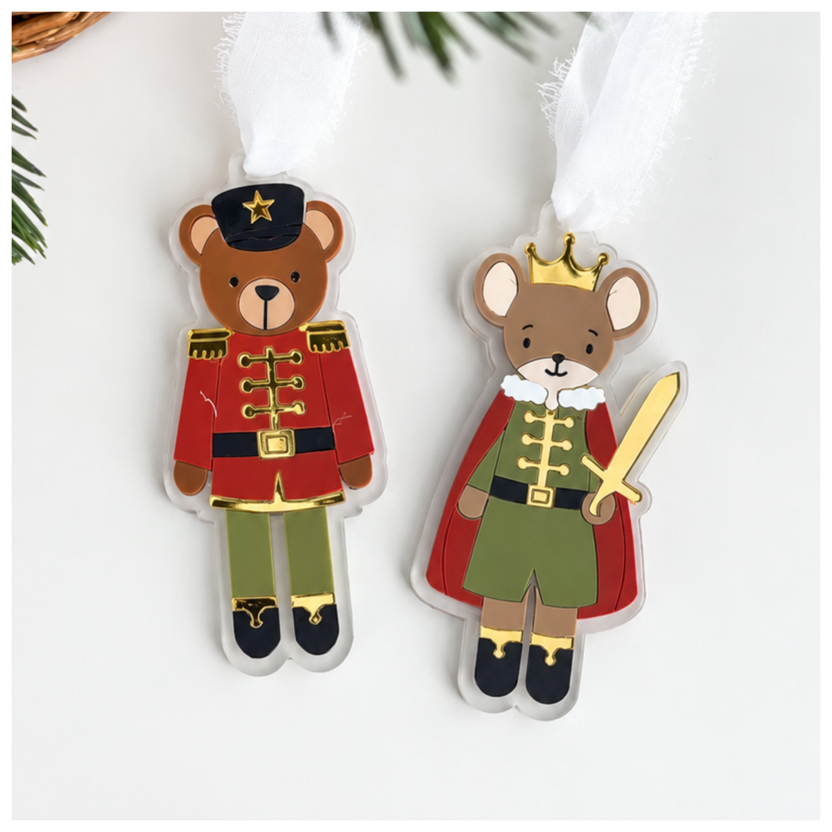 Prince and Soldier Nutcracker Animal Ornaments