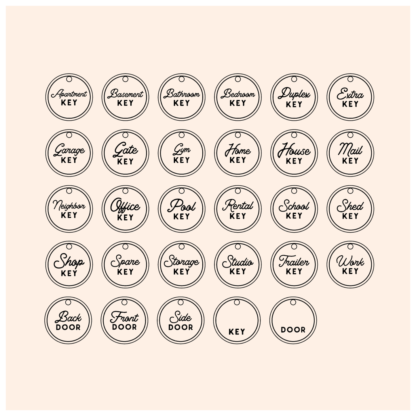Key Ring House Name Tag Set