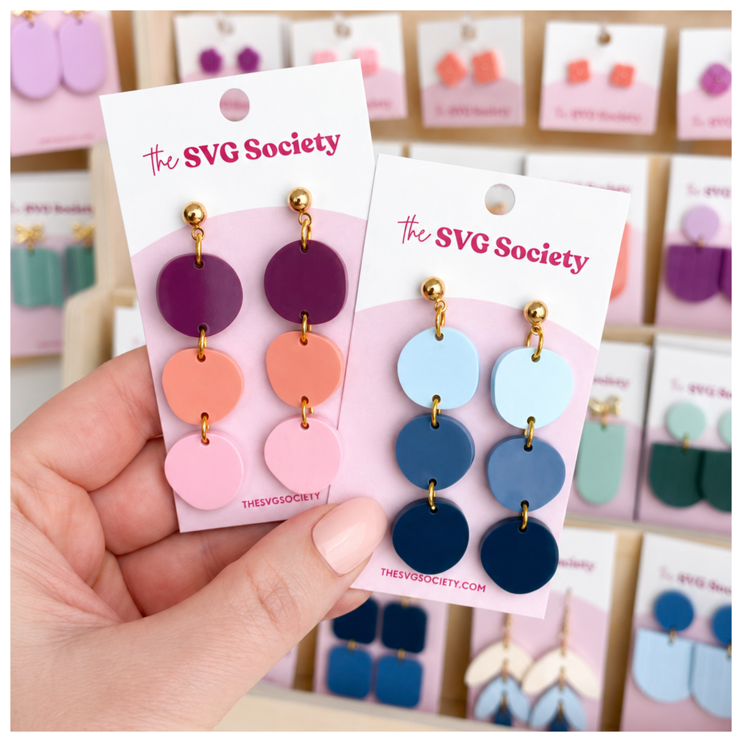 Round Trio Earrings