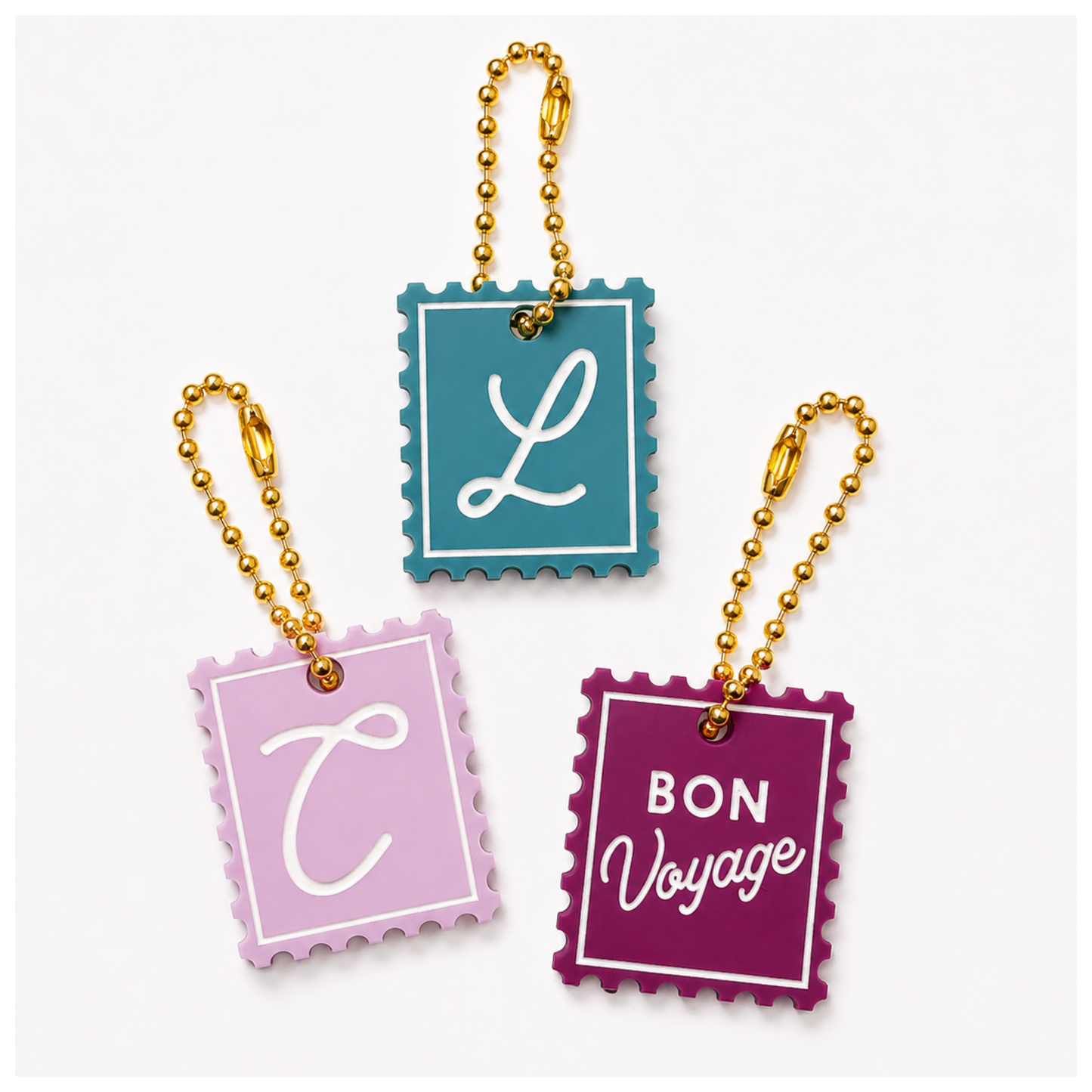 Postage Stamp Luggage Tag Set