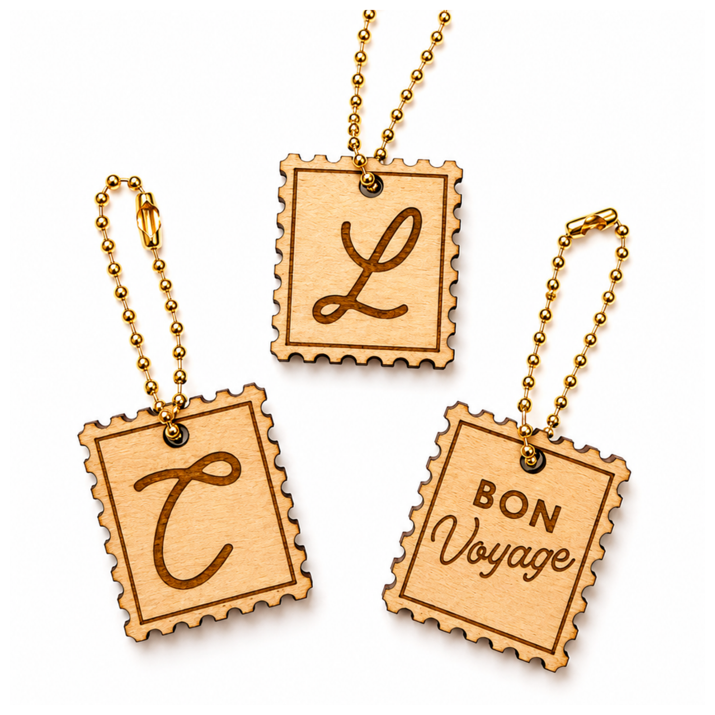 Postage Stamp Luggage Tag Set