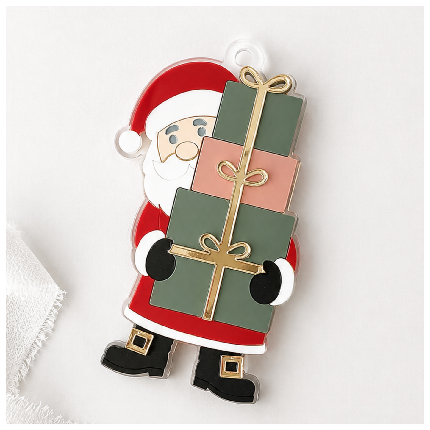 Peeking Santa Ornament