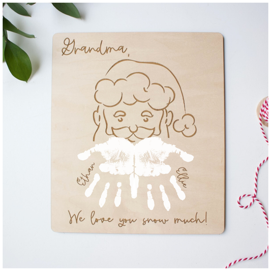 Christmas Santa Handprint Sign Set of 4