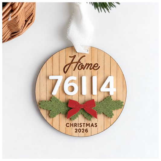 Zip Code Greenery Ornament