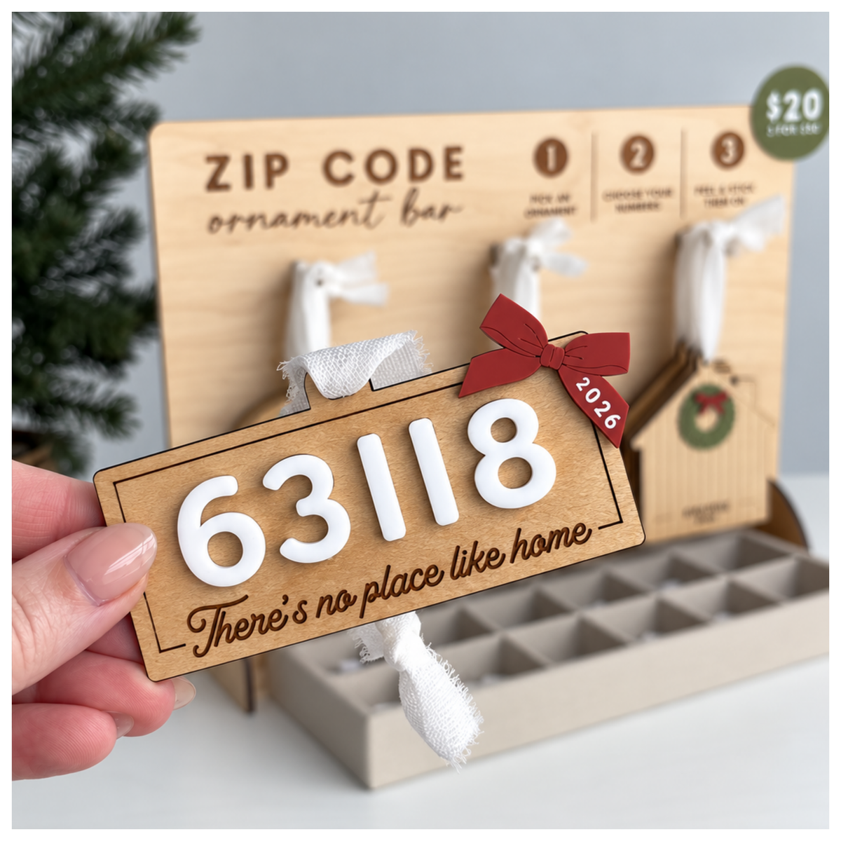 Zip Code Rectangle Ornament