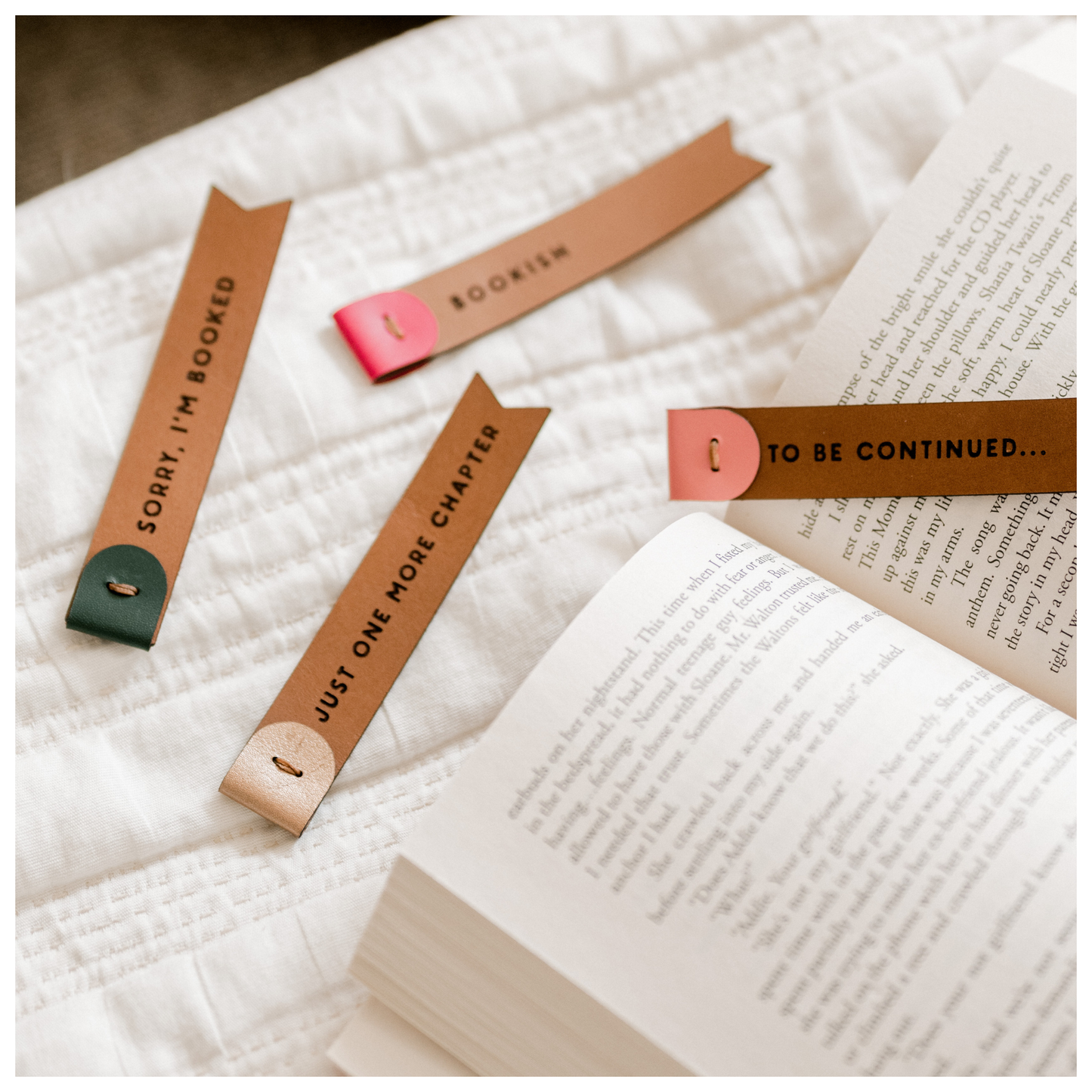 Leather Quote Bookmarks