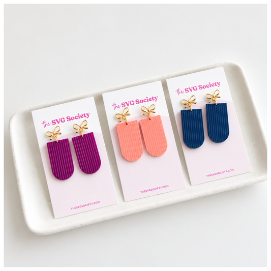 Long Arch Striped Earrings