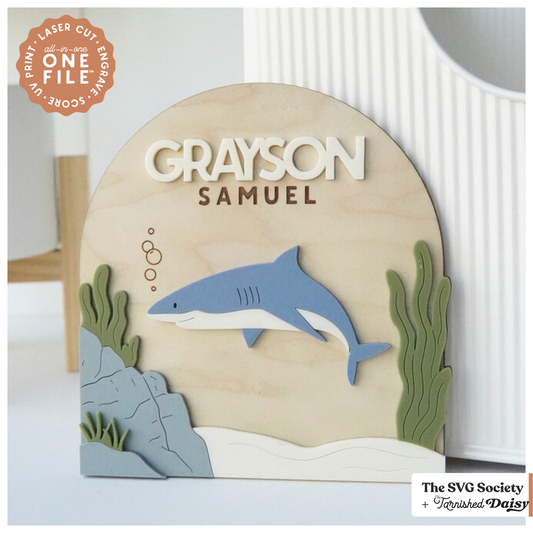 Under the Sea Shark Name Sign