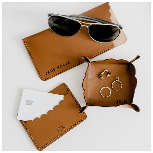 Scalloped Leather Set