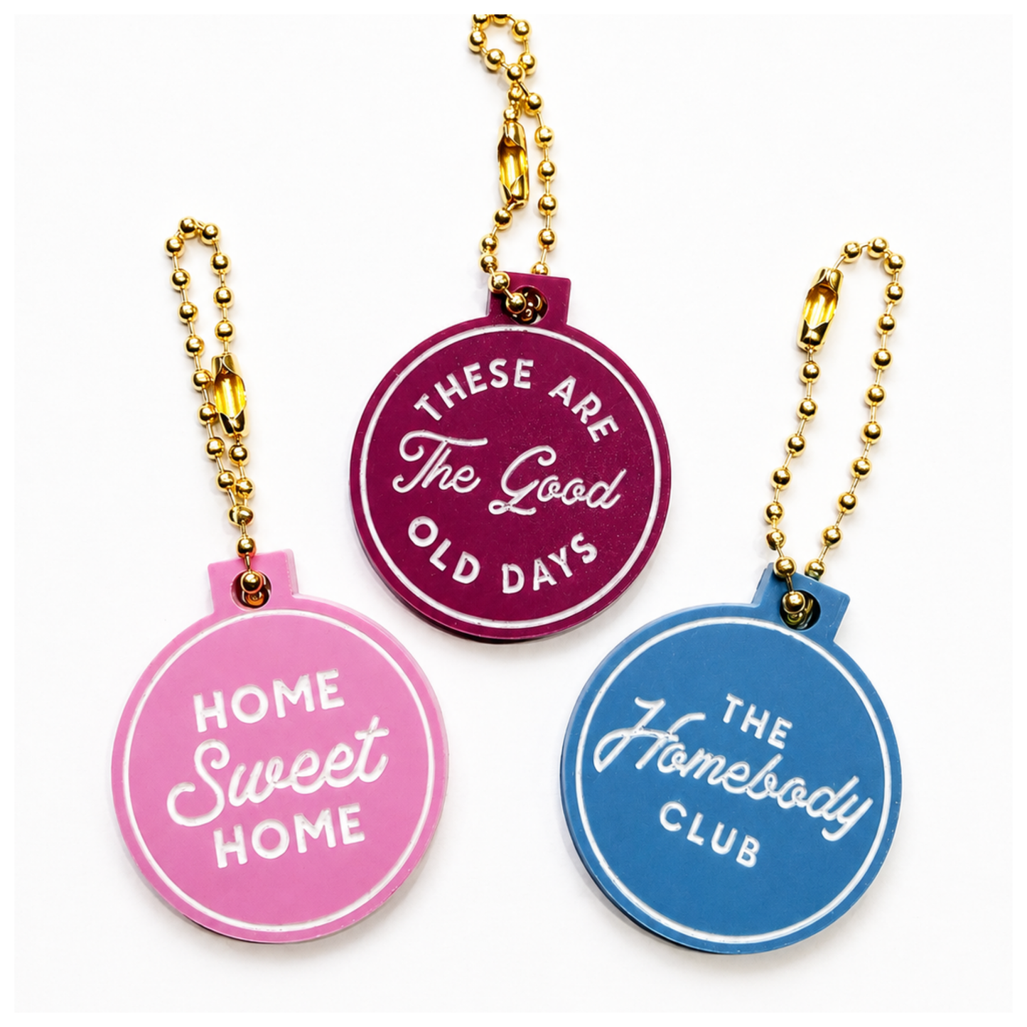 Round Vintage Inspired Keychain Tag Set