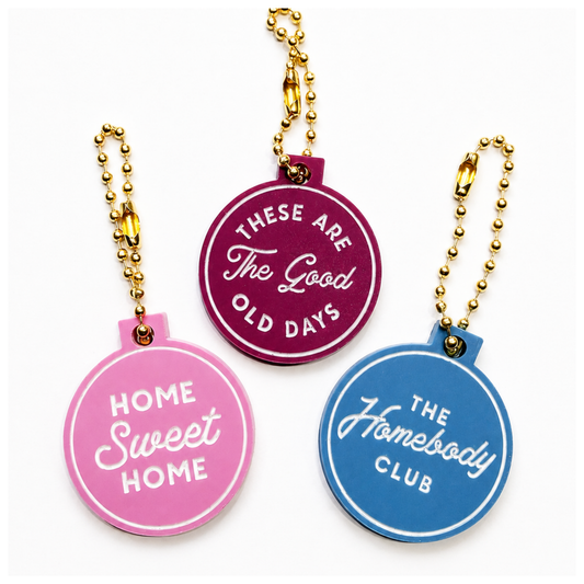 Round Vintage Inspired Keychain Tag Set
