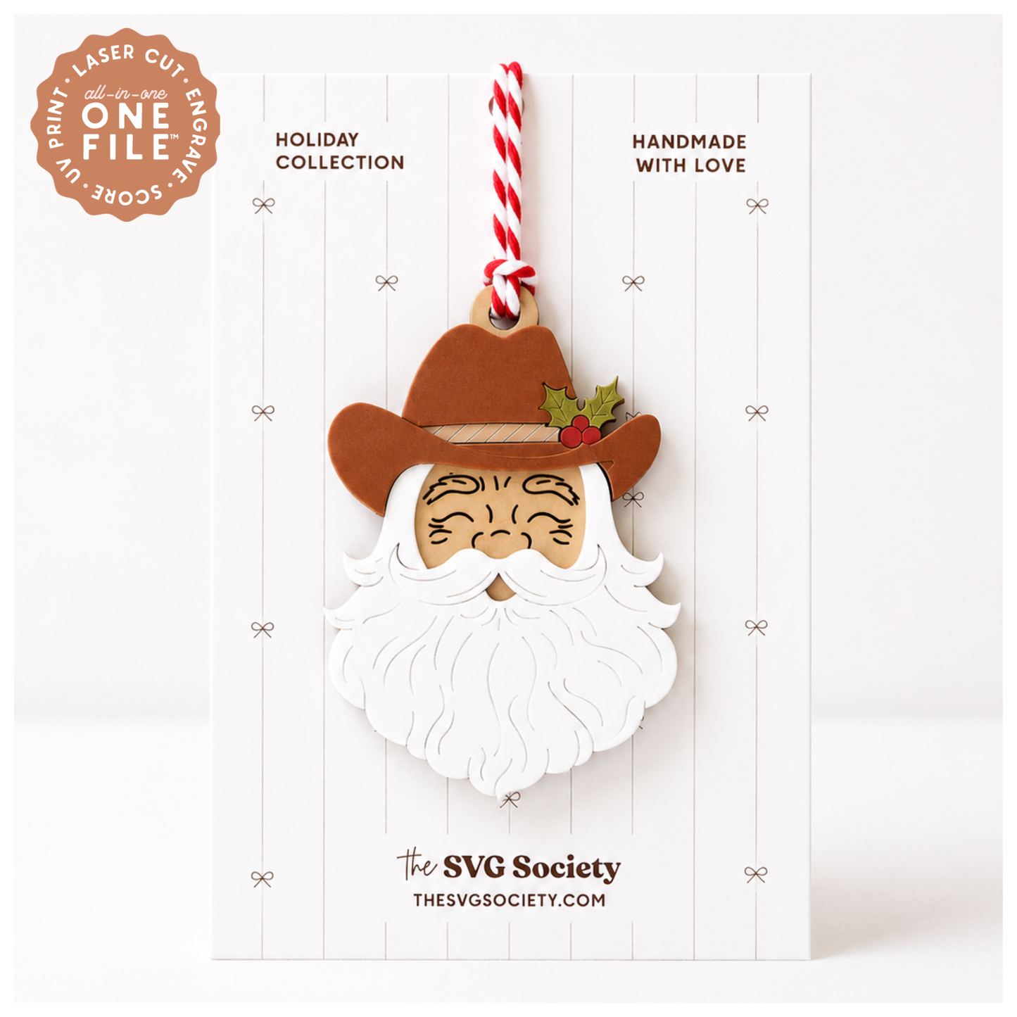 Howdy Holidays Santa Ornament