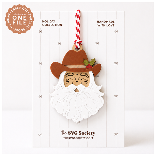 Howdy Holidays Santa Ornament
