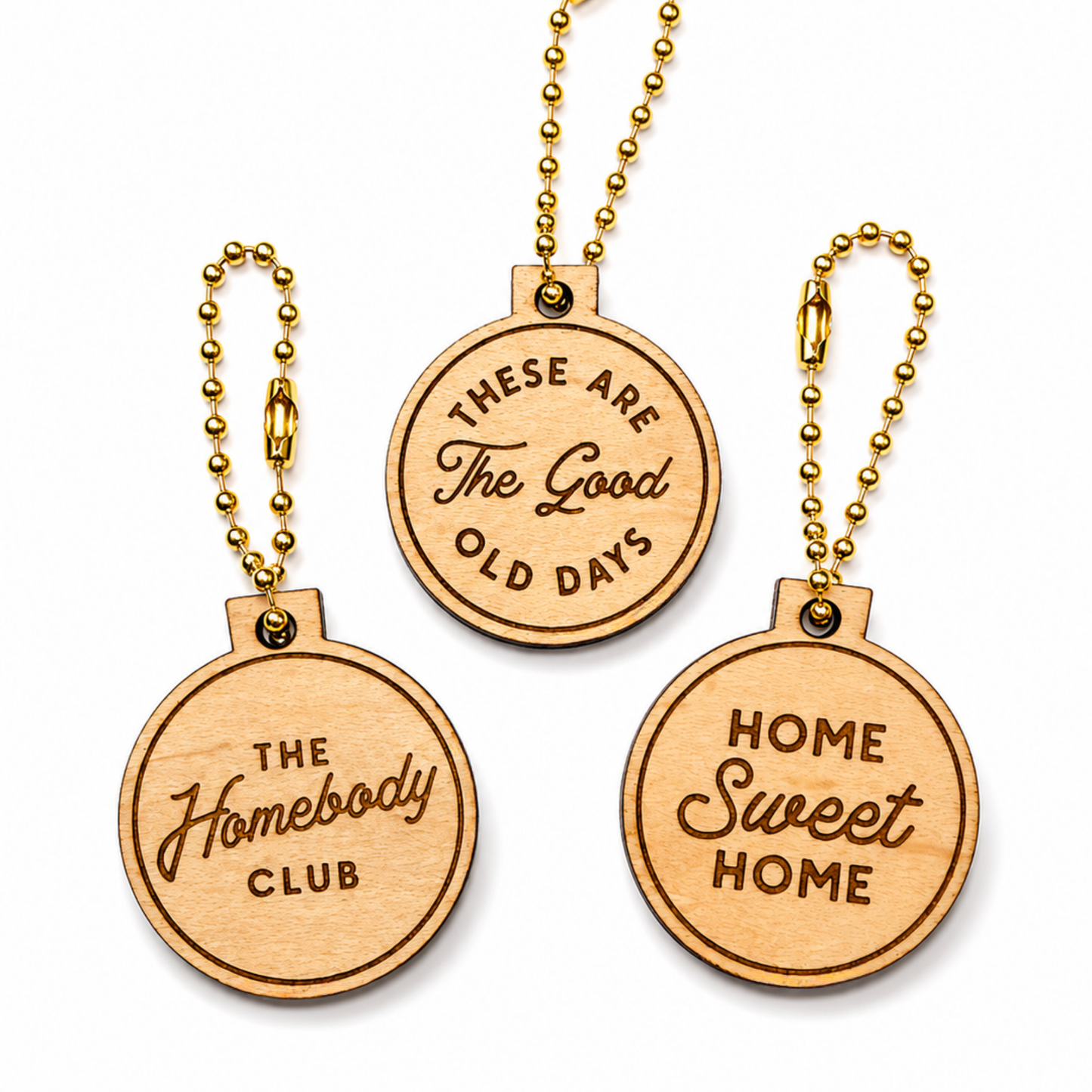 Round Vintage Inspired Keychain Tag Set