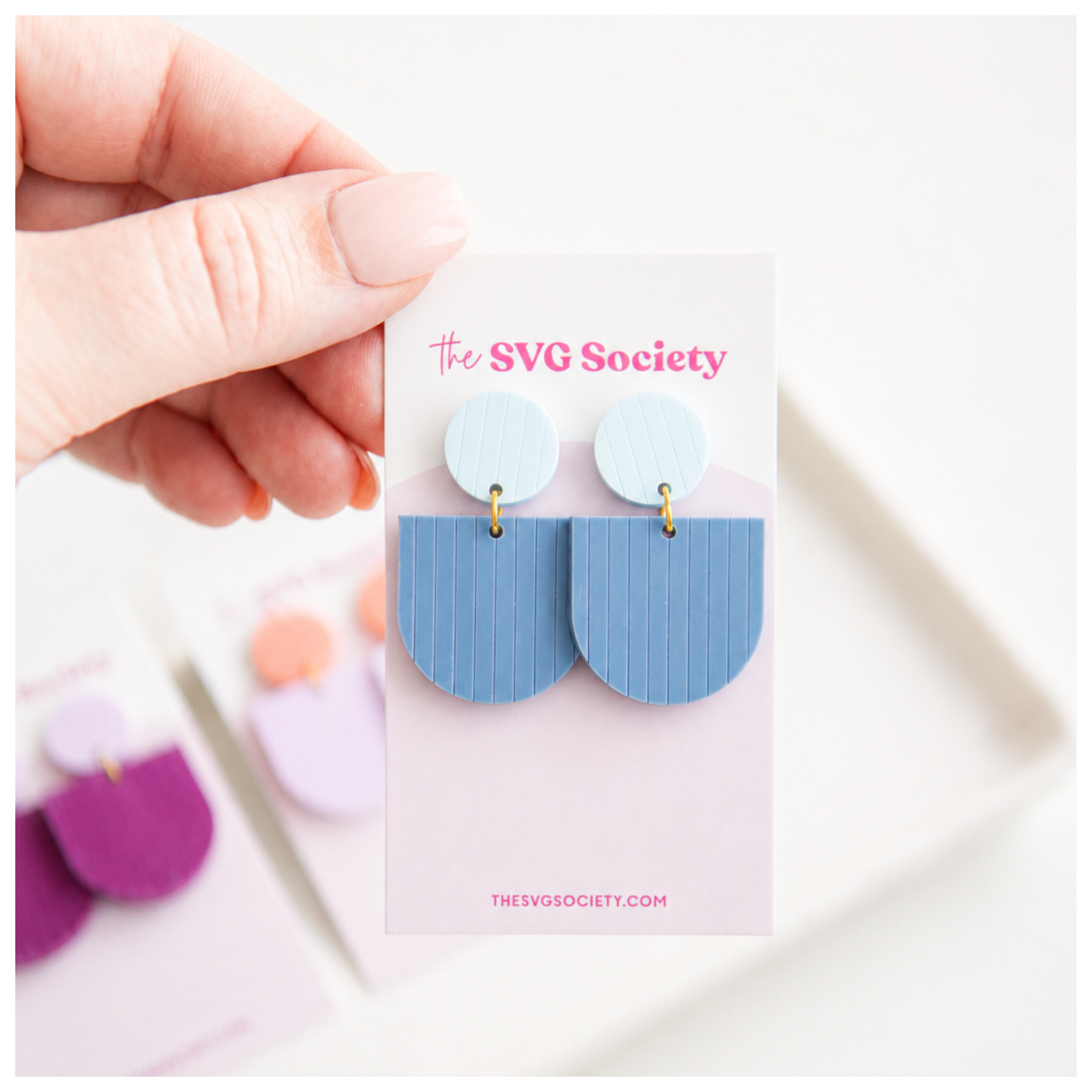Arch and Circle Striped Earrings