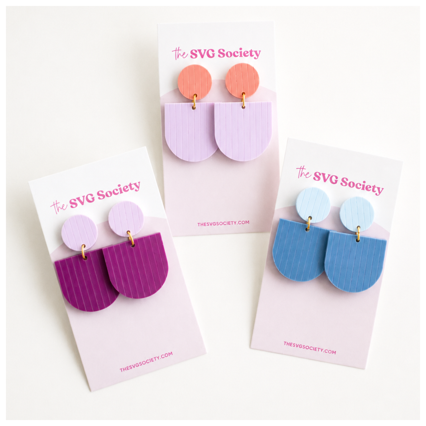 Arch and Circle Striped Earrings