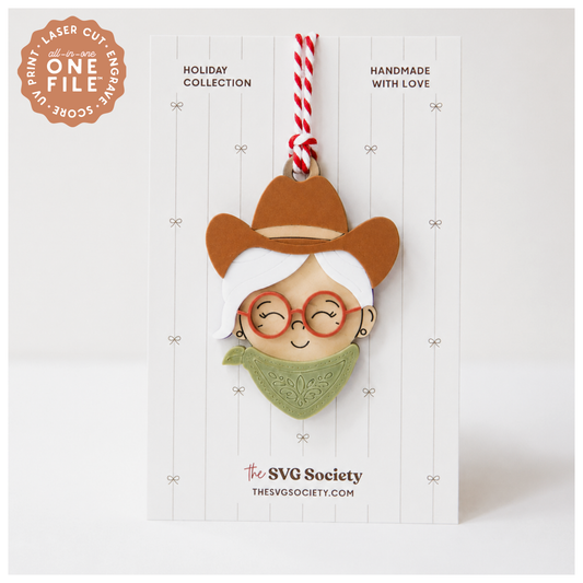 Howdy Holidays Mrs. Claus Ornament