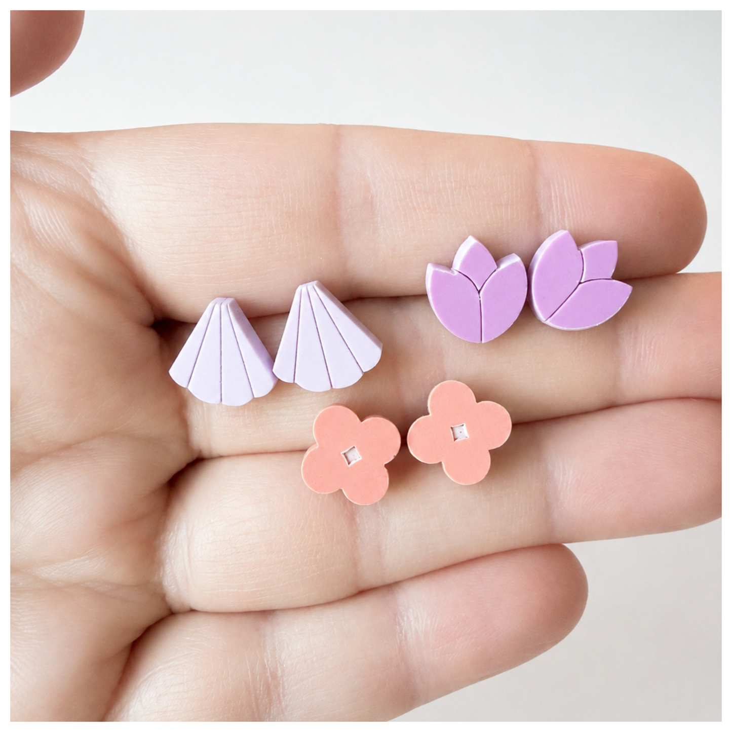 Floral Earring Stud Minis Trio