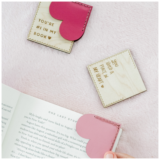 Leather Heart Corner Bookmarks