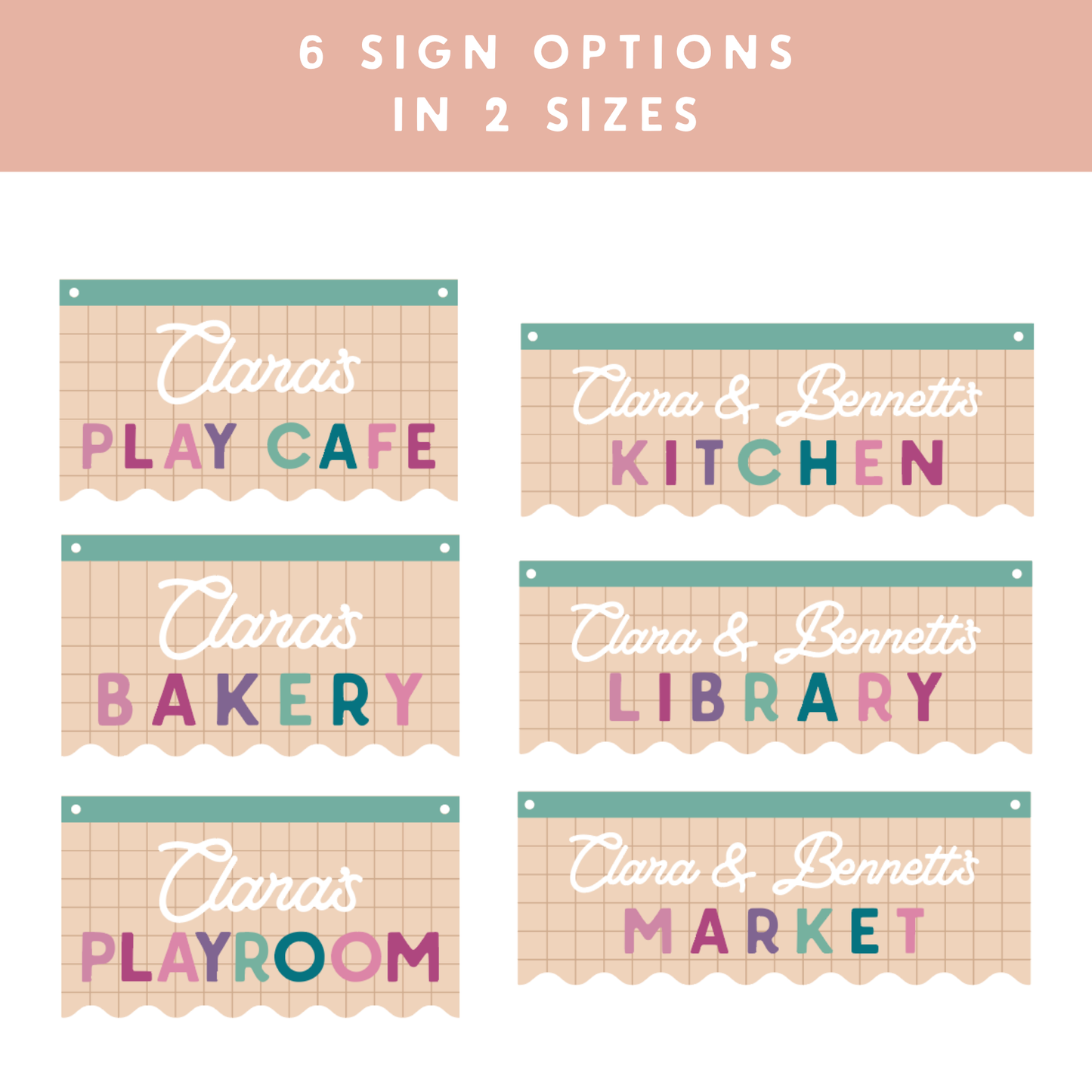 Wavy Playroom Signs
