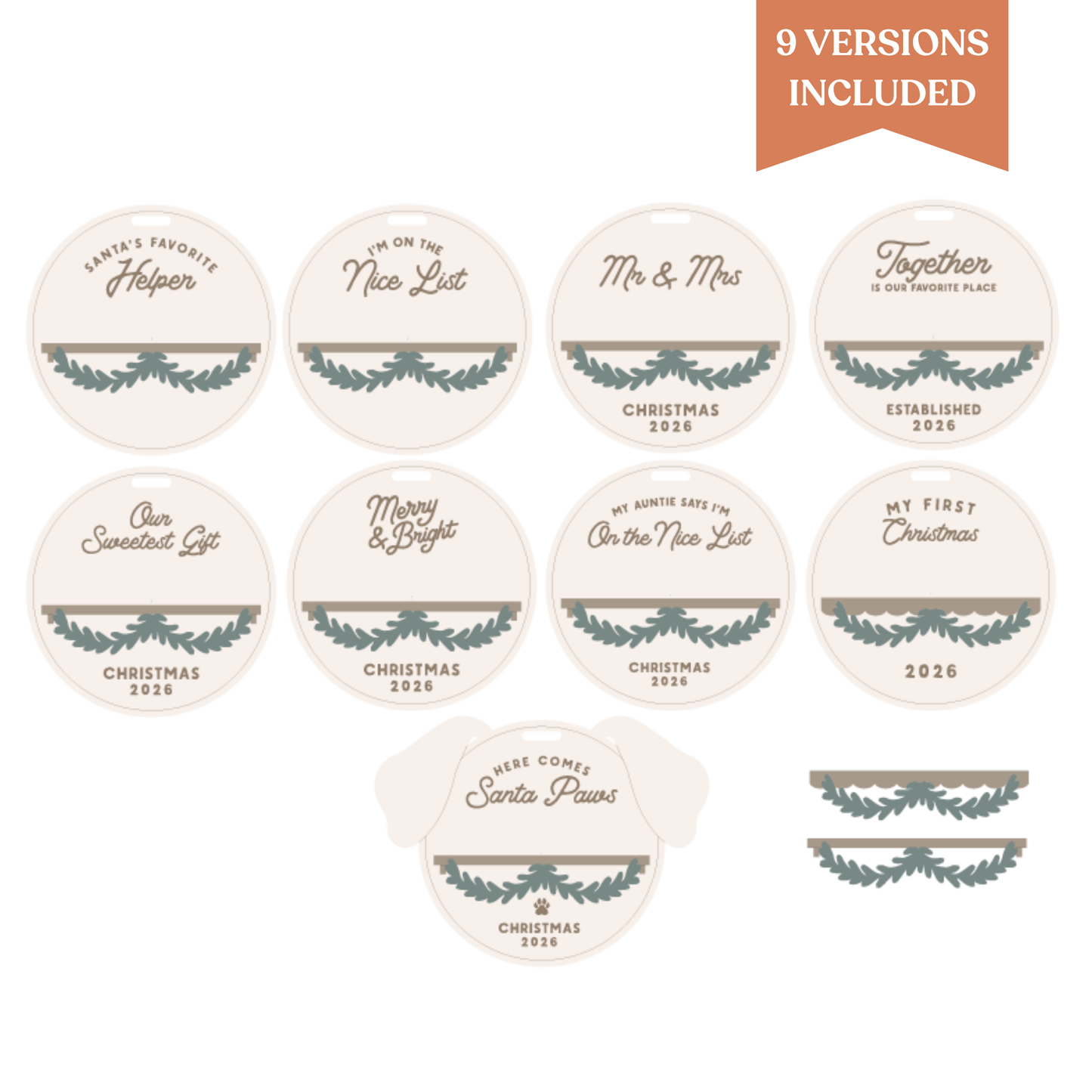Quick Sale Kit: Ornament Bar Set of 9 Backers and Letters